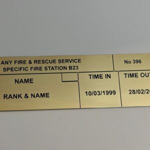 Firefighter Personalised BA Tally in Solid Brass