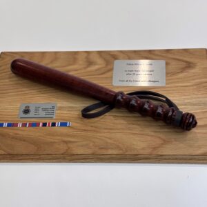 Police Presentation Plaque on Solid Wood Base (Complete)
