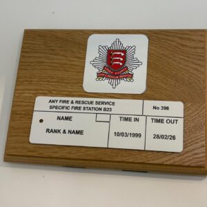 Fire Service Wooden Plaque