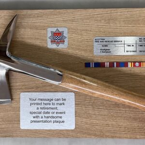 Firefighter Presentation Axe on Solid Oak Base (Complete)