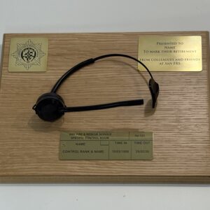Firefighter (Control) Presentation Wood Veneer Base with Solid Brass Tally