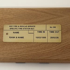 Fire Service Wooden Tally Board with Unmounted Solid Brass Tally